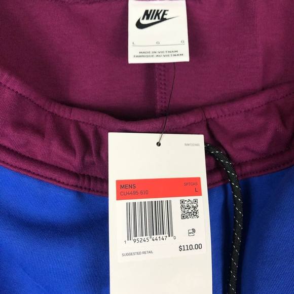 Nike Men's Sportswear Tech Fleece Joggers Sangria/Game Royal - Picture 5 of 8